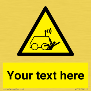 Custom warning run over by operator controlled machine